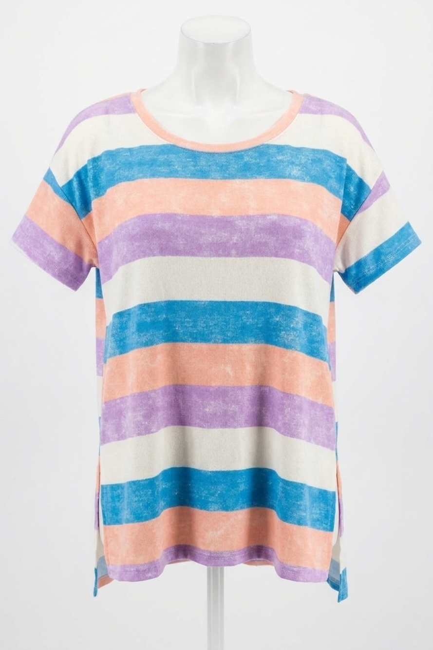NEW HONEYME pastel tee in peach multi
